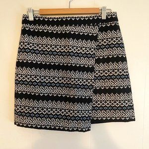 LOFT Women's Asymmetrical Patterned Wrap Skirt